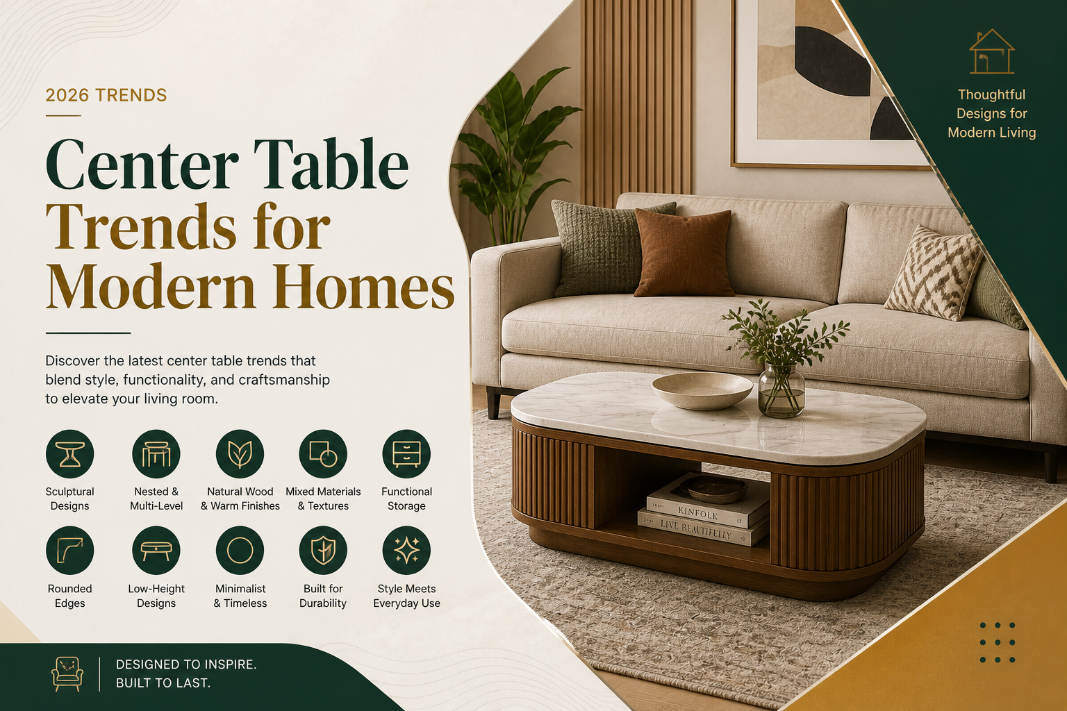 Center Table Trends That Elevate Modern Living Rooms in 2026