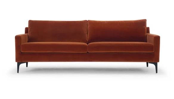 Gary Modern Leather 3-Seater Sofa with Sleek Metal Legs