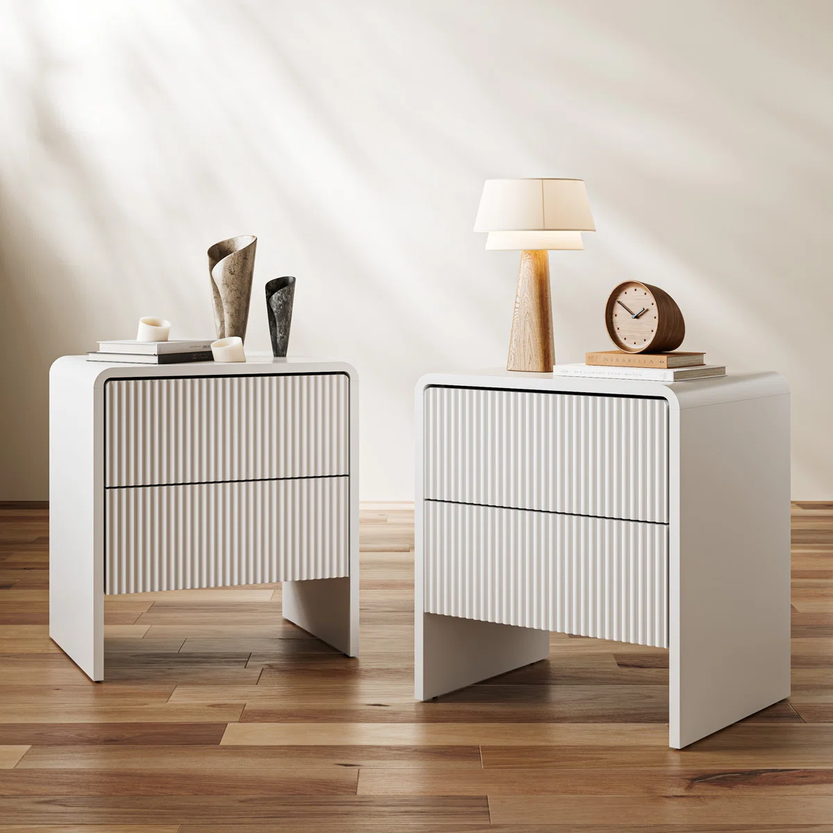 Nightstand With 2 Drawers (set Of 2)