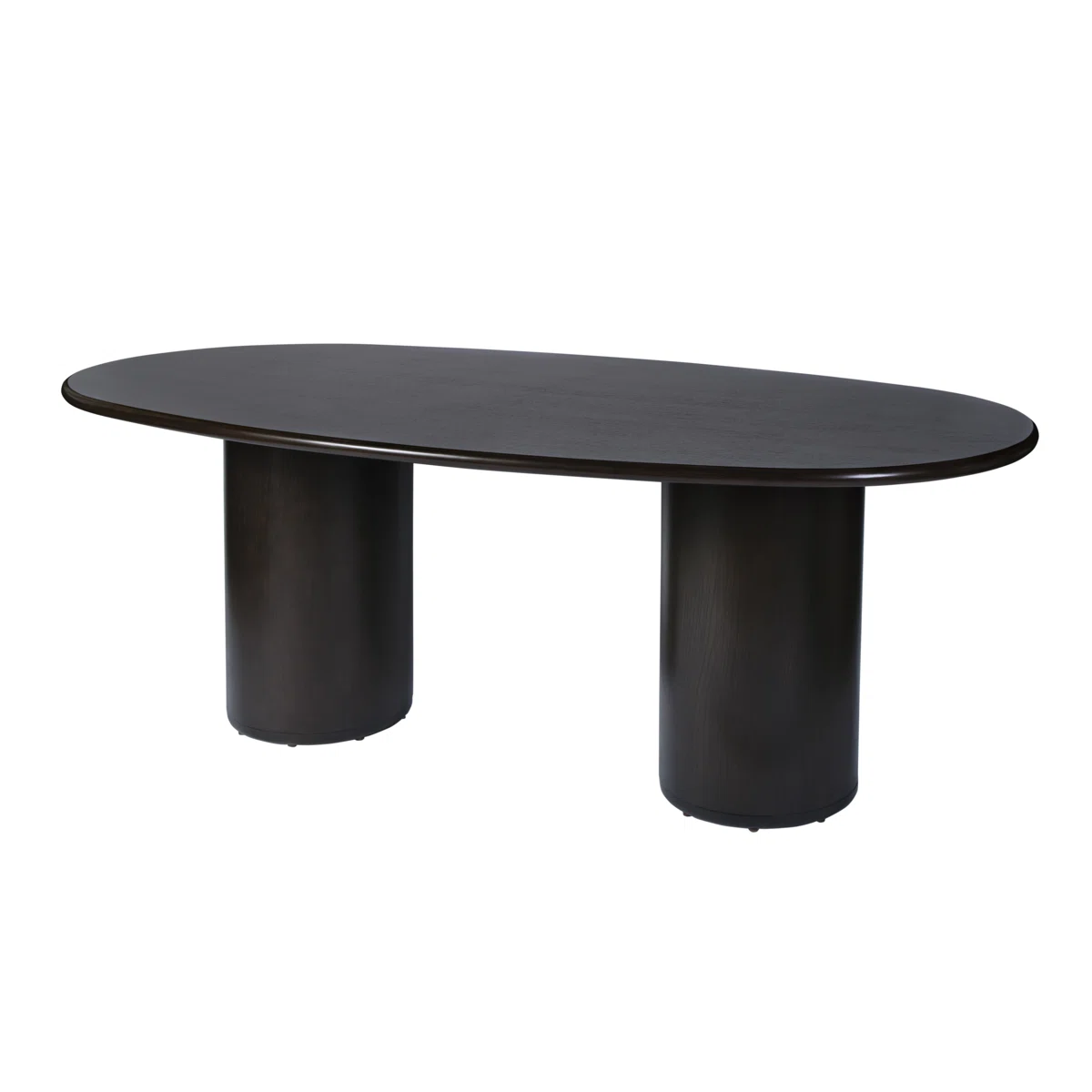 Carter 84 In. W Oval Wood Pedestal Dining Table, Coffee Brown