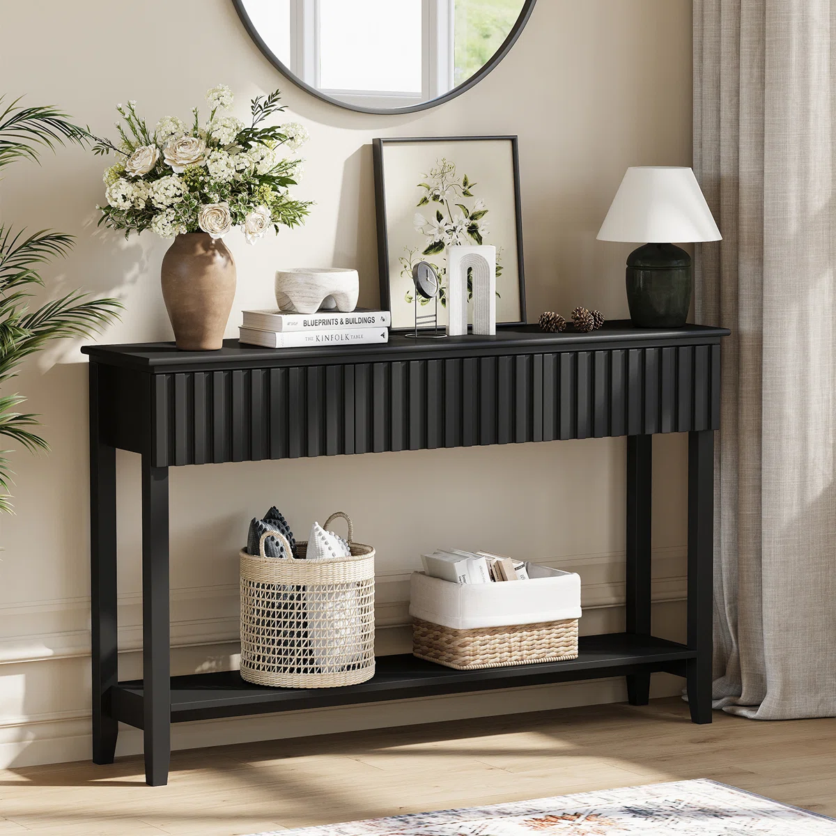 Valdemara 51.18" W Console Table with 3 Drawers and Shelf