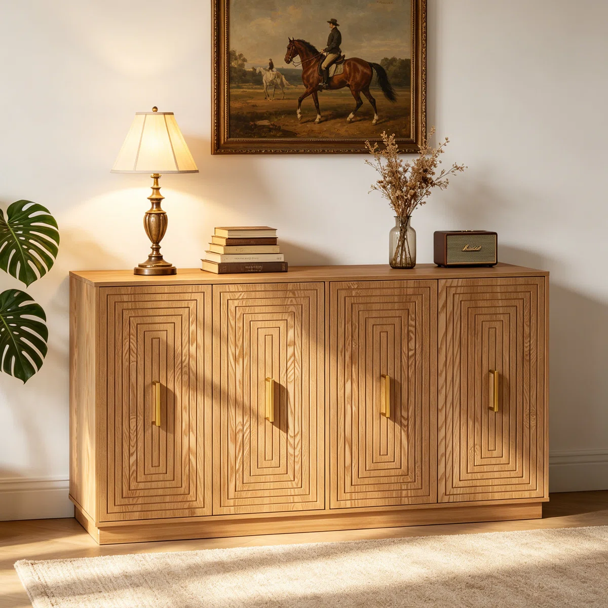 Buffet Cabinet With Doors And Adjustable Shelves