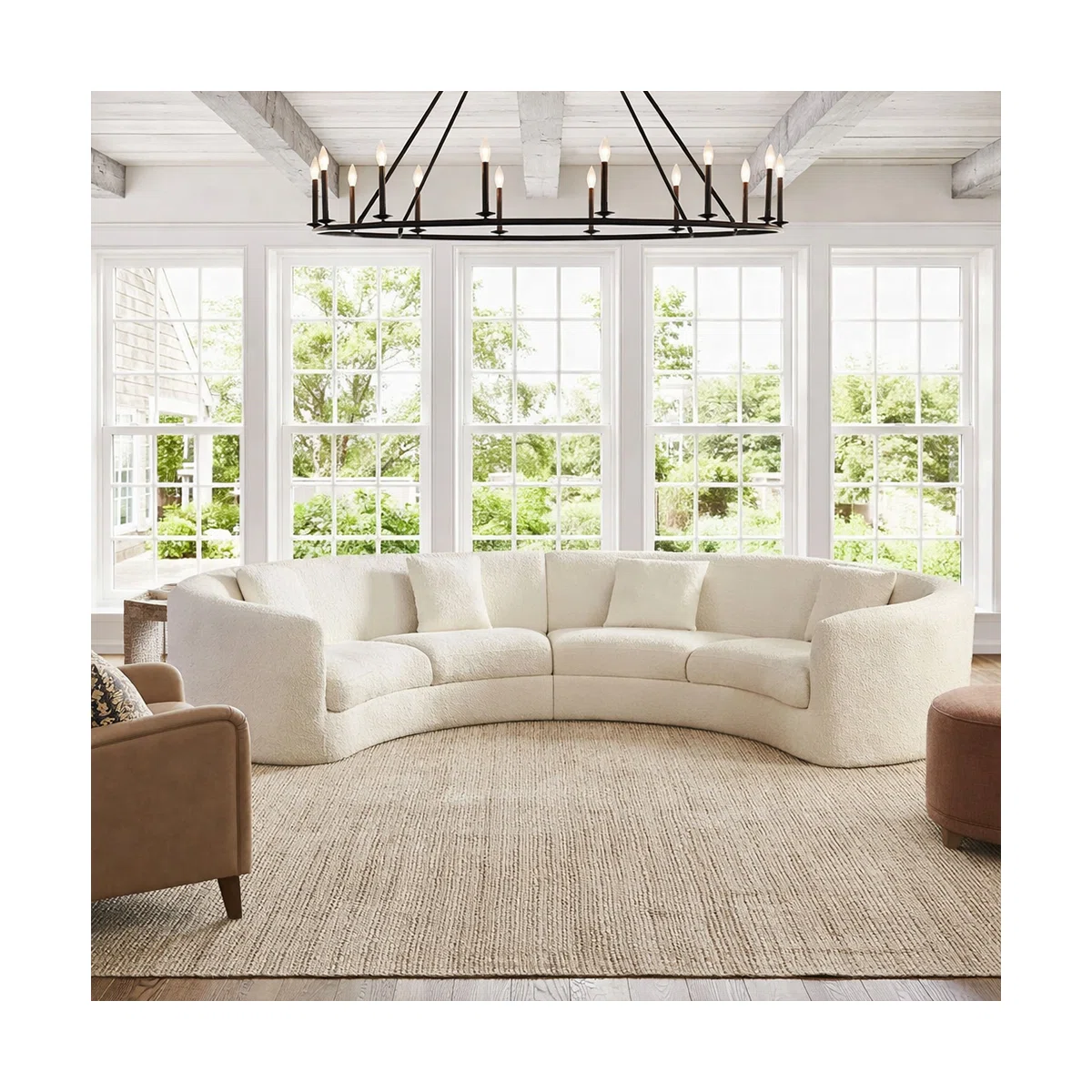 141" Mid - Century Modern Curved Modular Sofa, Style Meets Comfort