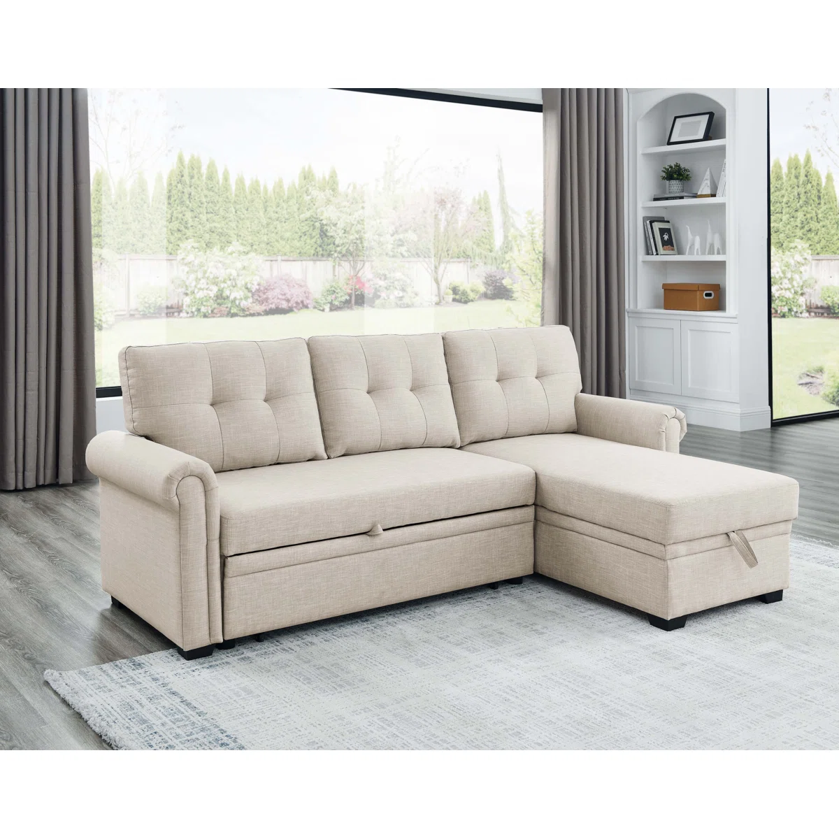 Rossignol 86" Rolled Arm Sofa Bed