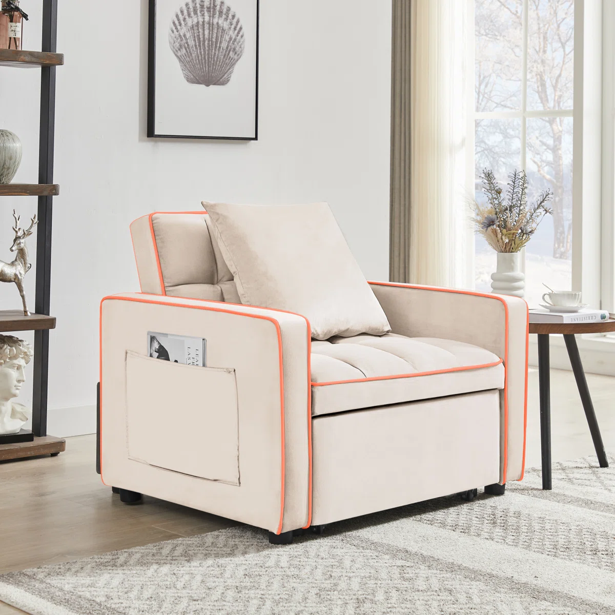 Modern Sofa Three-In-One Sofa Bed Chair Folding Sofa Bed Adjustable Back Into A Sofa Recliner Single Bed Adult Modern Chair Bed Berth