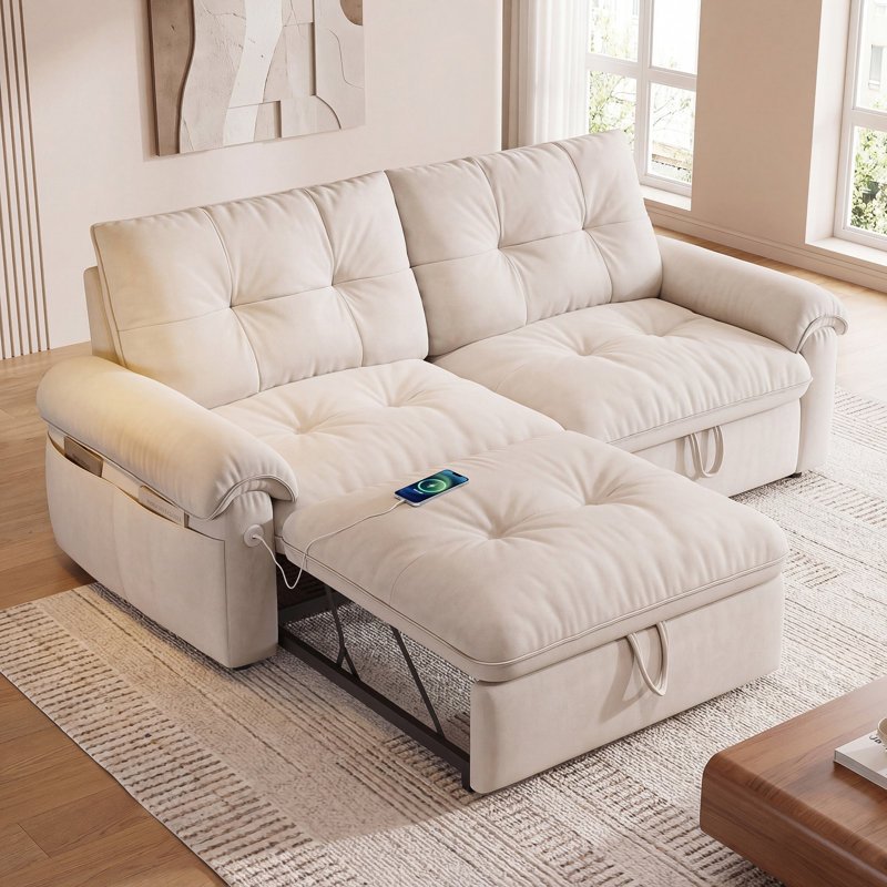 Nero Extendable Sofa Bed with Pocket Storage & USB Charging | Innovative Homesi